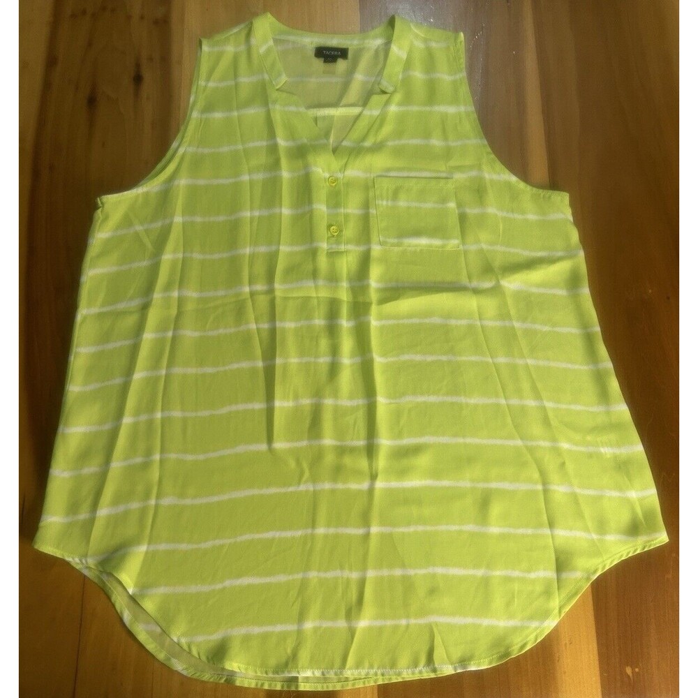 Tacera Women’s Sleeveless Blouse Top. XL. V Neck.